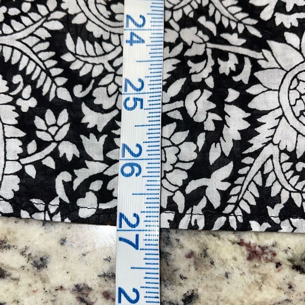 Talbots PAISLEY POPOVER Tunic Top Cotton Size 2Xp Black White Boho - Picture 8 of 8